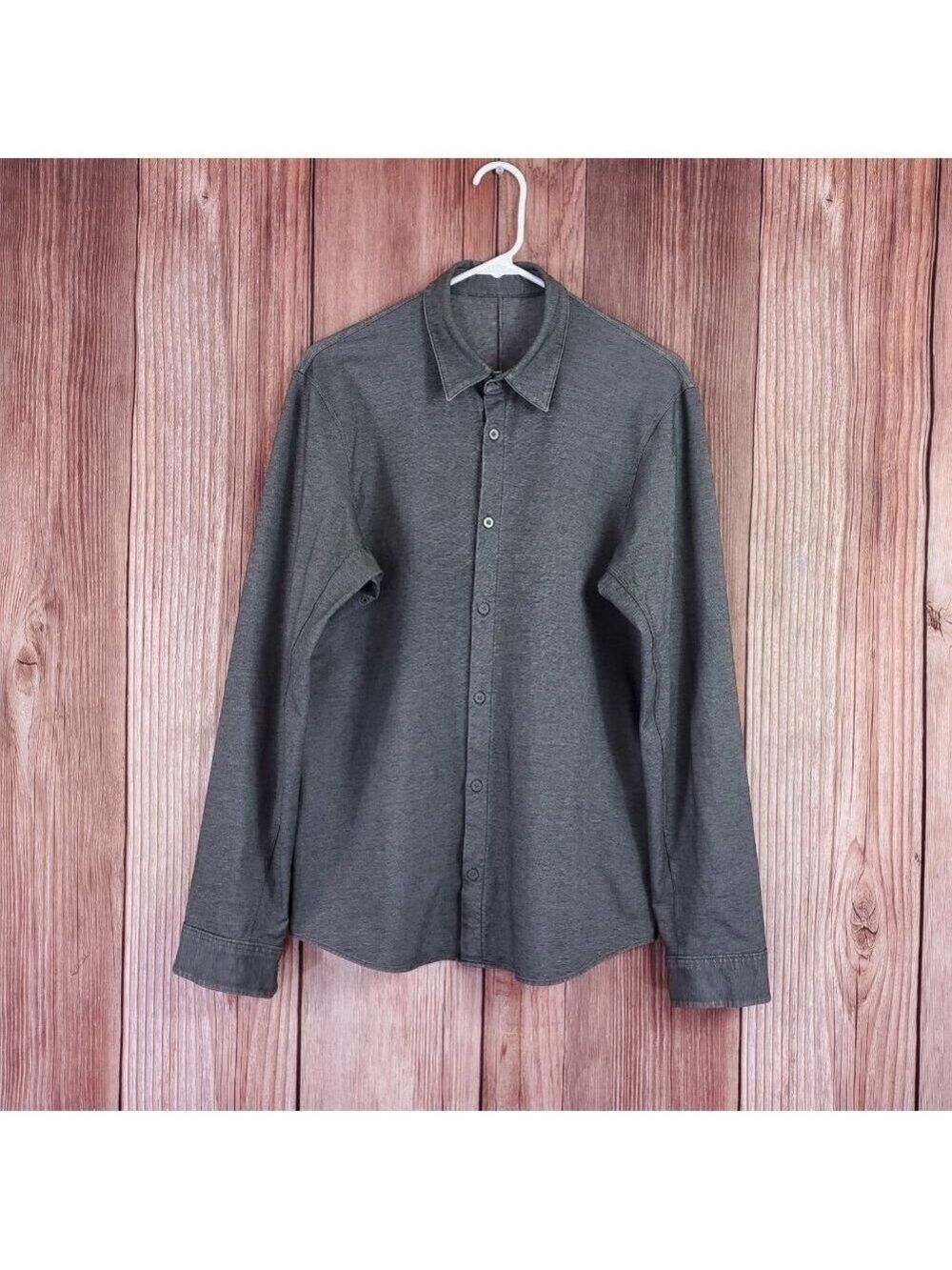 *READ* Lululemon Mens Medium Commission Long Sleeve Button Up Shirt Gray